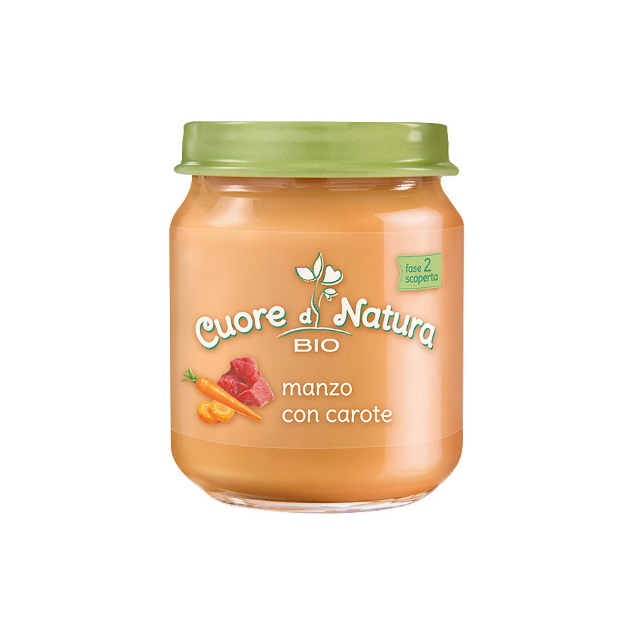a2268b9451dd28bc76a46f10de42e5ed Cuor di Natura Omogeneizzato gr.110 Manzo con Carota - immagine 1