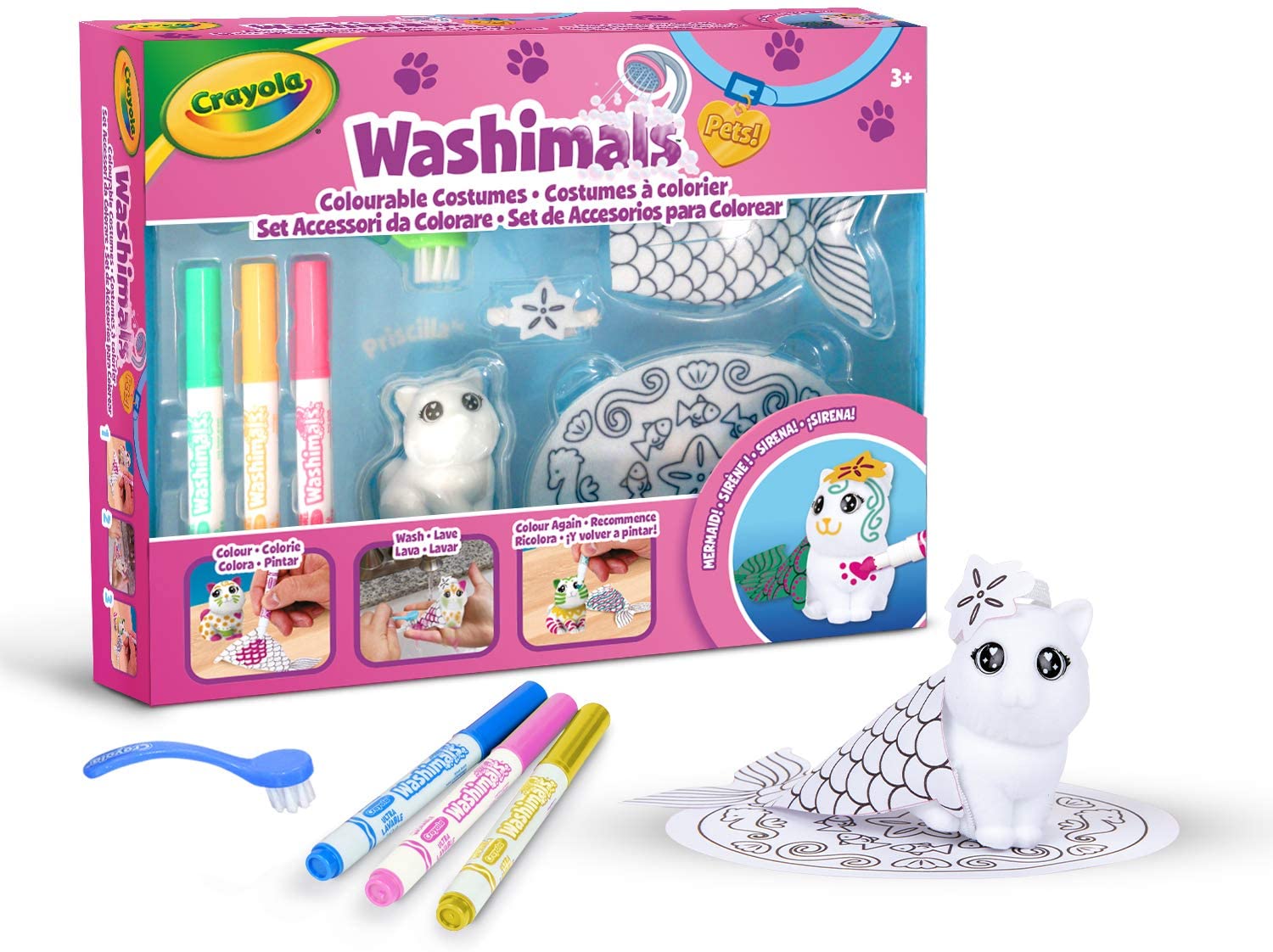 a2c9b2fbddf14f8b8656b5c39294550b Crayola Washimals Set Accessori da Colorare Sirenetta - immagine 1