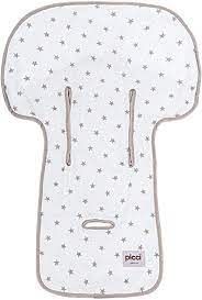 a412372cf9fab6095664135c464ca223 Picci Copriseggiolone in Spuna Cotone 100% - Bianco/Stelle Grigie - immagine 1