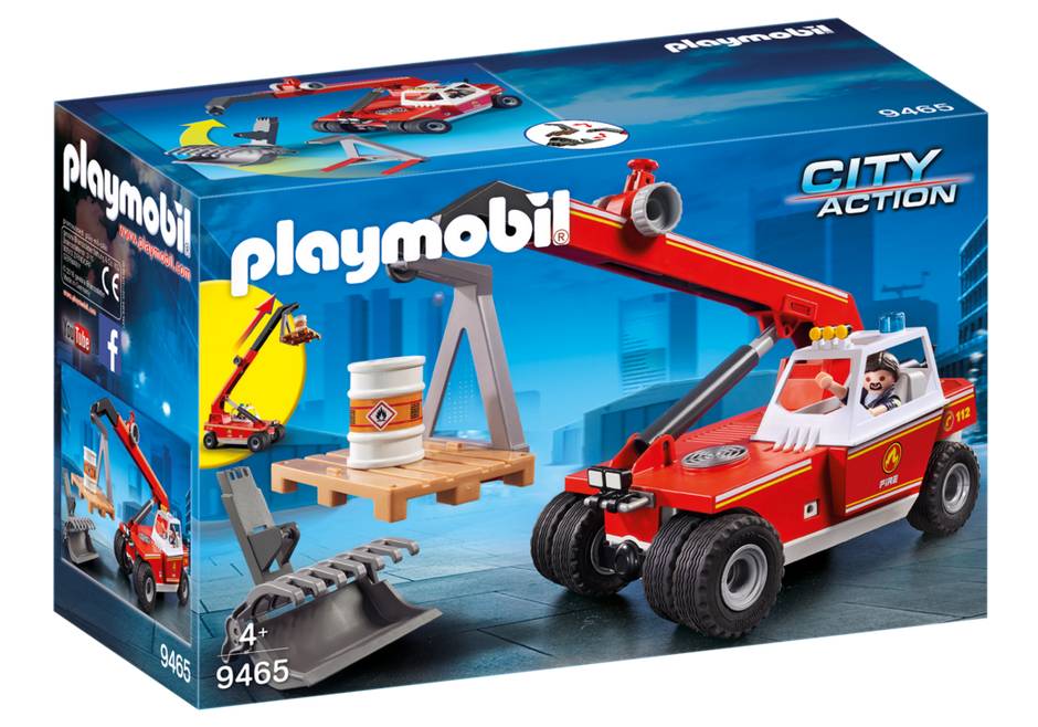 a591342d6e09b5f78e2ed5aacf8db890 Playmobil Veicolo con Braccio Telefonico Vigili del Fuoco - immagine 1
