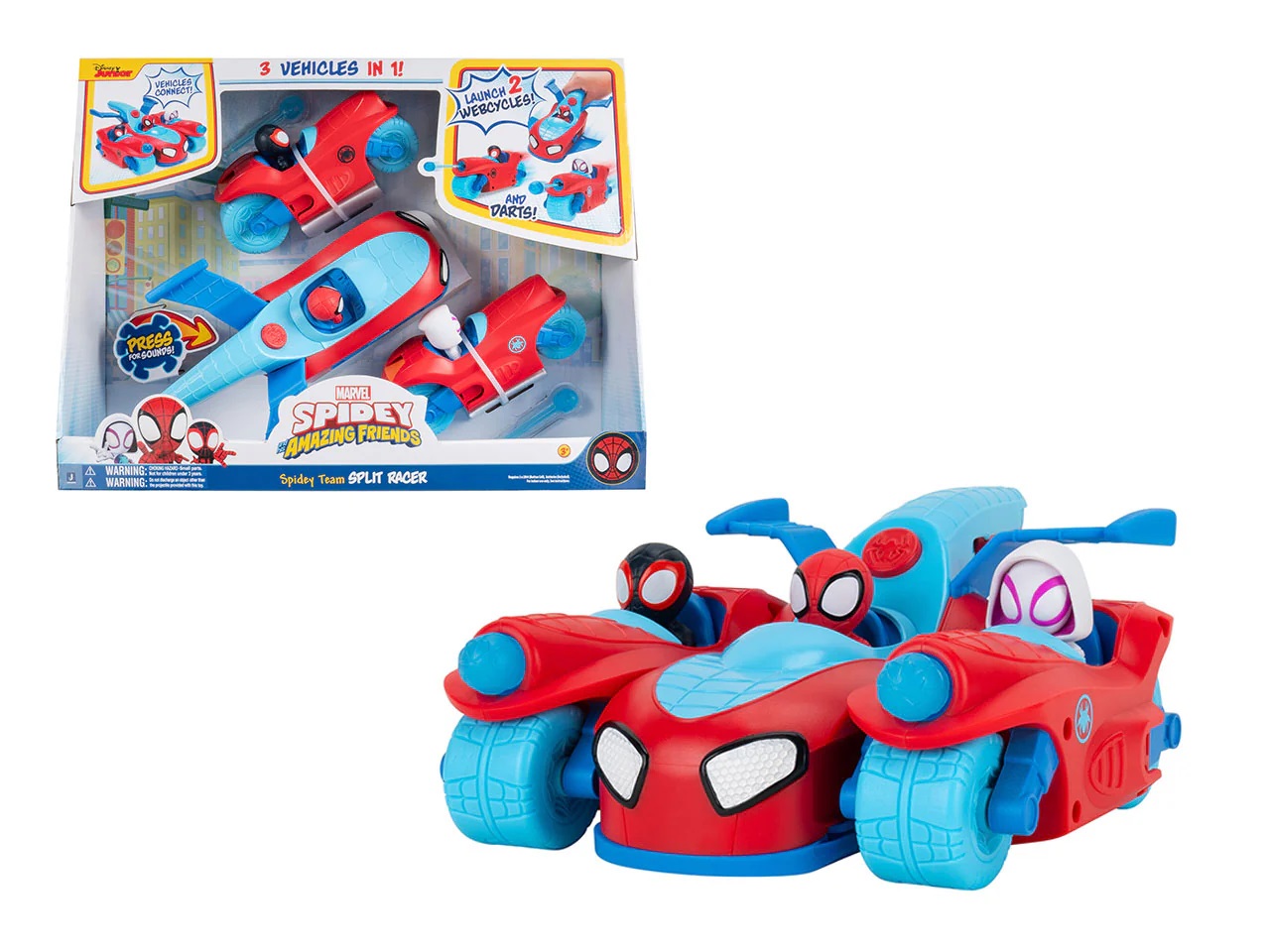 a5e628faa6ff85ebbaee707591cbc759 Spidey Veicolo Deluxe 3 in 1 Trasformabile - immagine 1