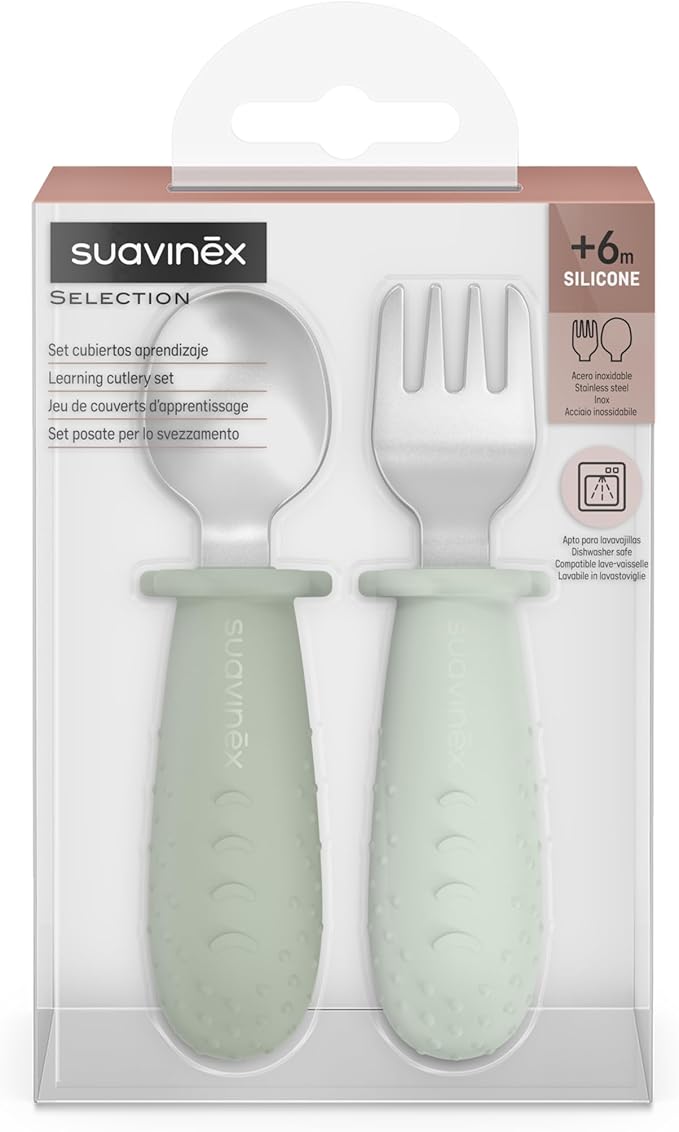 a61bcb975102225d9a47c4307c1ec41d SUAVINEX C.ESS SET 2 POSATE EVOLUTIVE INOX VERDE - immagine 1