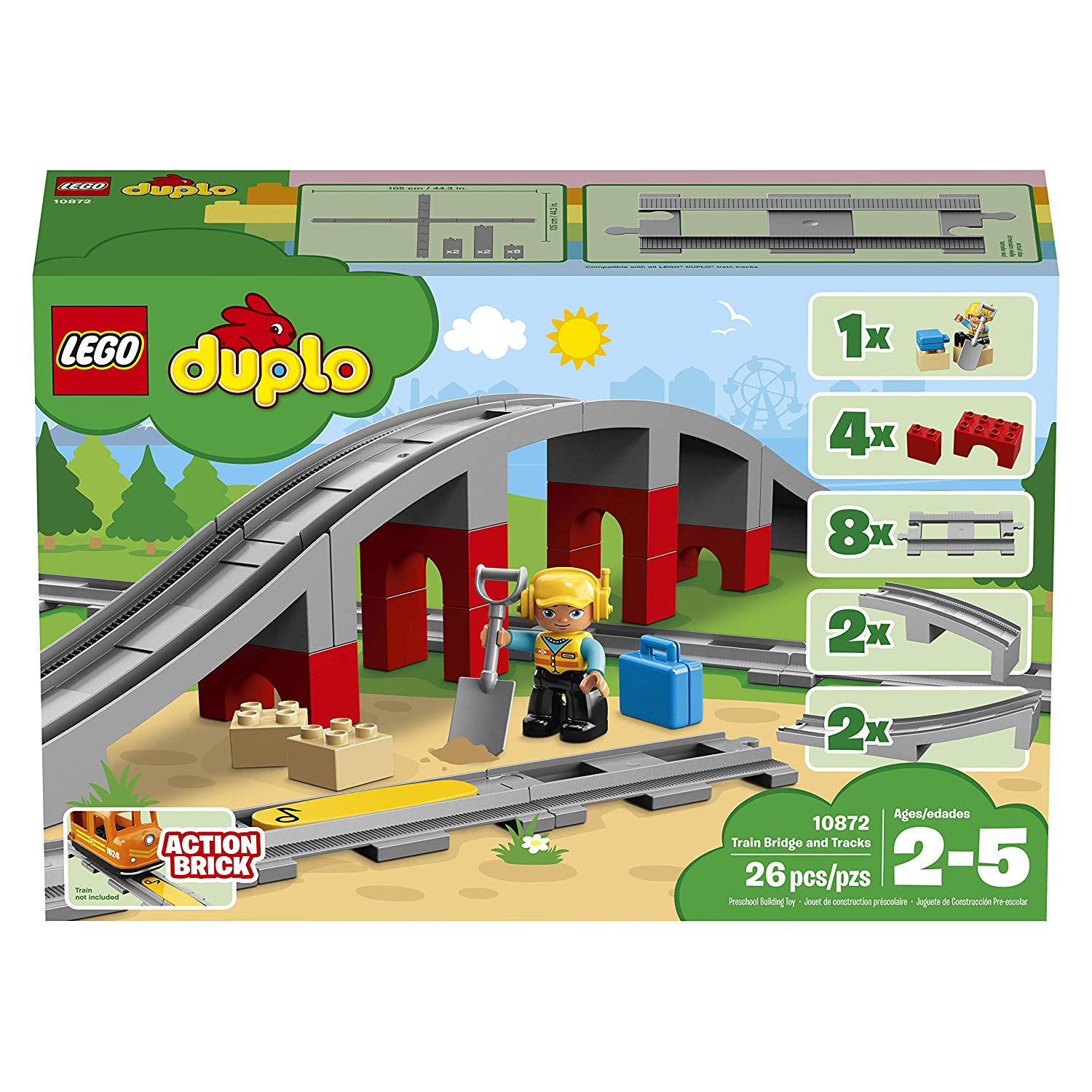 a8a92aaad9764949921de9d870dec3d5 Lego Duplo Ponte e binari ferroviari - immagine 1