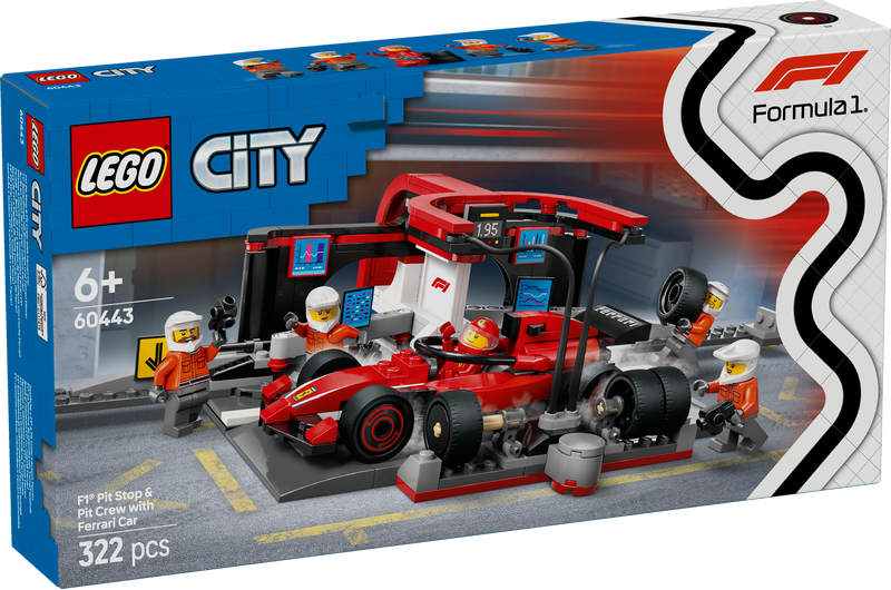 aaf38e05beb6867afe232a6caa7b282a Lego City Formula 1 Pitstop e meccanici con monoposto Ferrari F1 - immagine 1