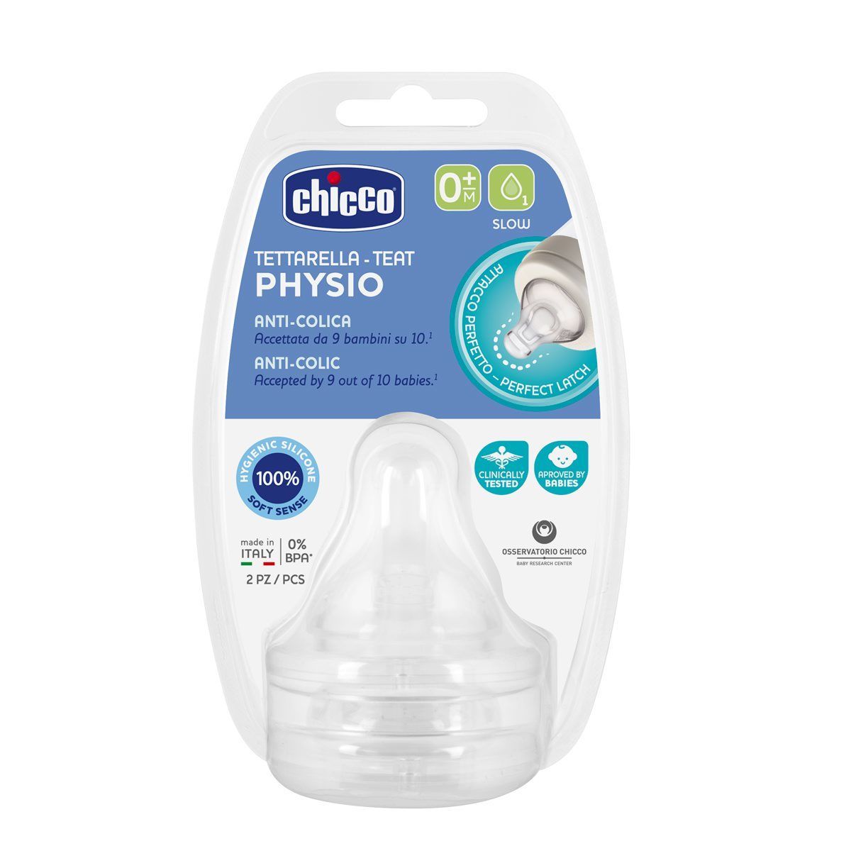 ab42bb249906909e02a2944d436400be CHICCO TETTARELLA PERFECT 5 0M+ LENTO SIL 2 PZ - immagine 1