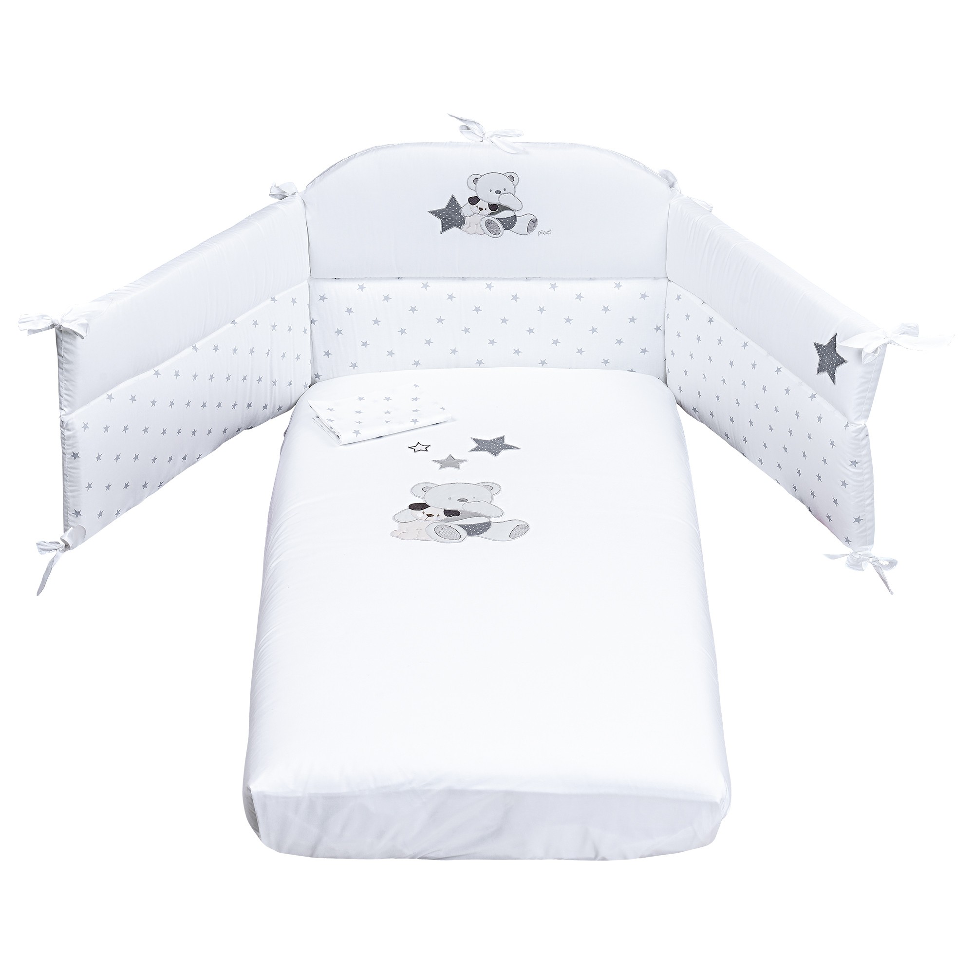 abd4b1d1d8c8df69cb1fc20ea04c42a1 Picci Set piumone letto 3 pz. ricamato BIANCO - immagine 1