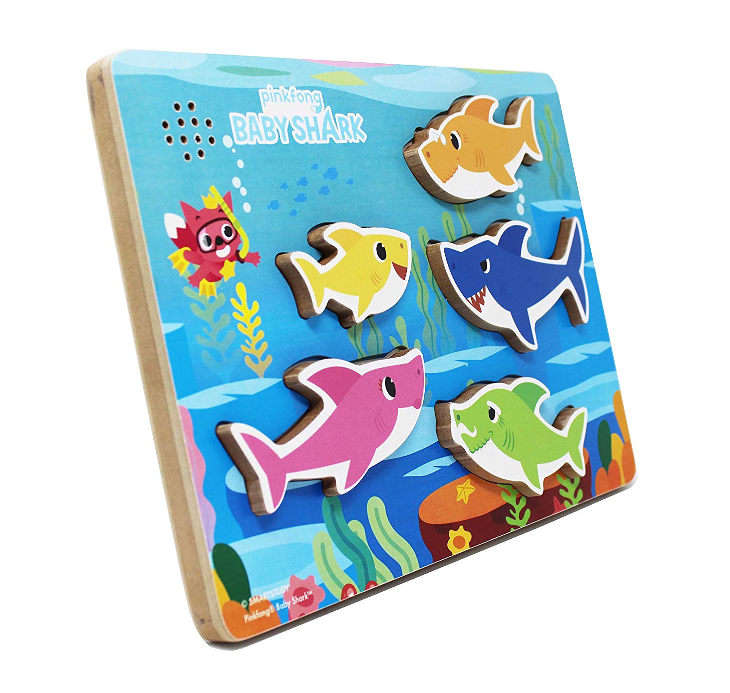 ac18ca44d8e1fc508bd807a7739ae1bb *Baby Shark Puzzle in Legno con effetti sonori - immagine 1