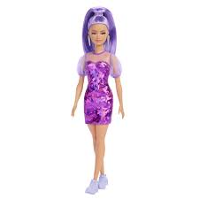 afc0bcdf36653ef0518b68ea82b47a01 Barbie Fashionistas 178 con Vestito Viola - immagine 1
