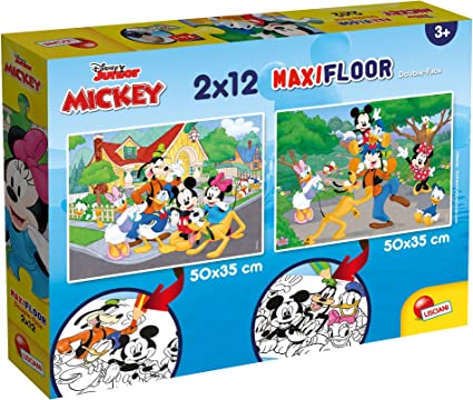 b048cb0caeb0e2cac1ea72d78a16224d Puzzle Lisciani Double Face MAXI 2x12 pz. Mickey Mouse - immagine 1