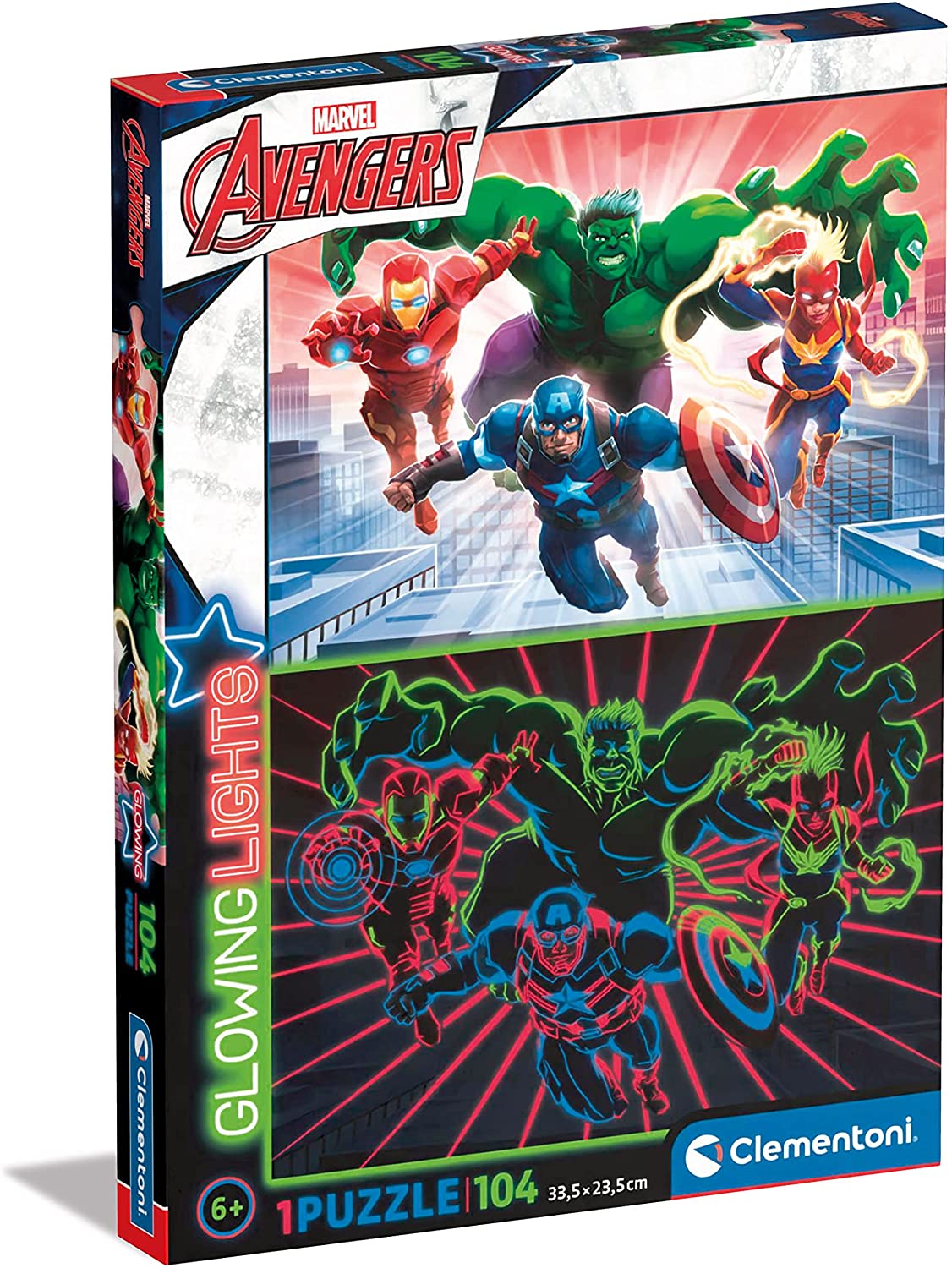 b314891b8c9612b0623cbdfa2646d729 Clementoni Puzzle 104 Pz. Glowing Marvel Avengers - immagine 1