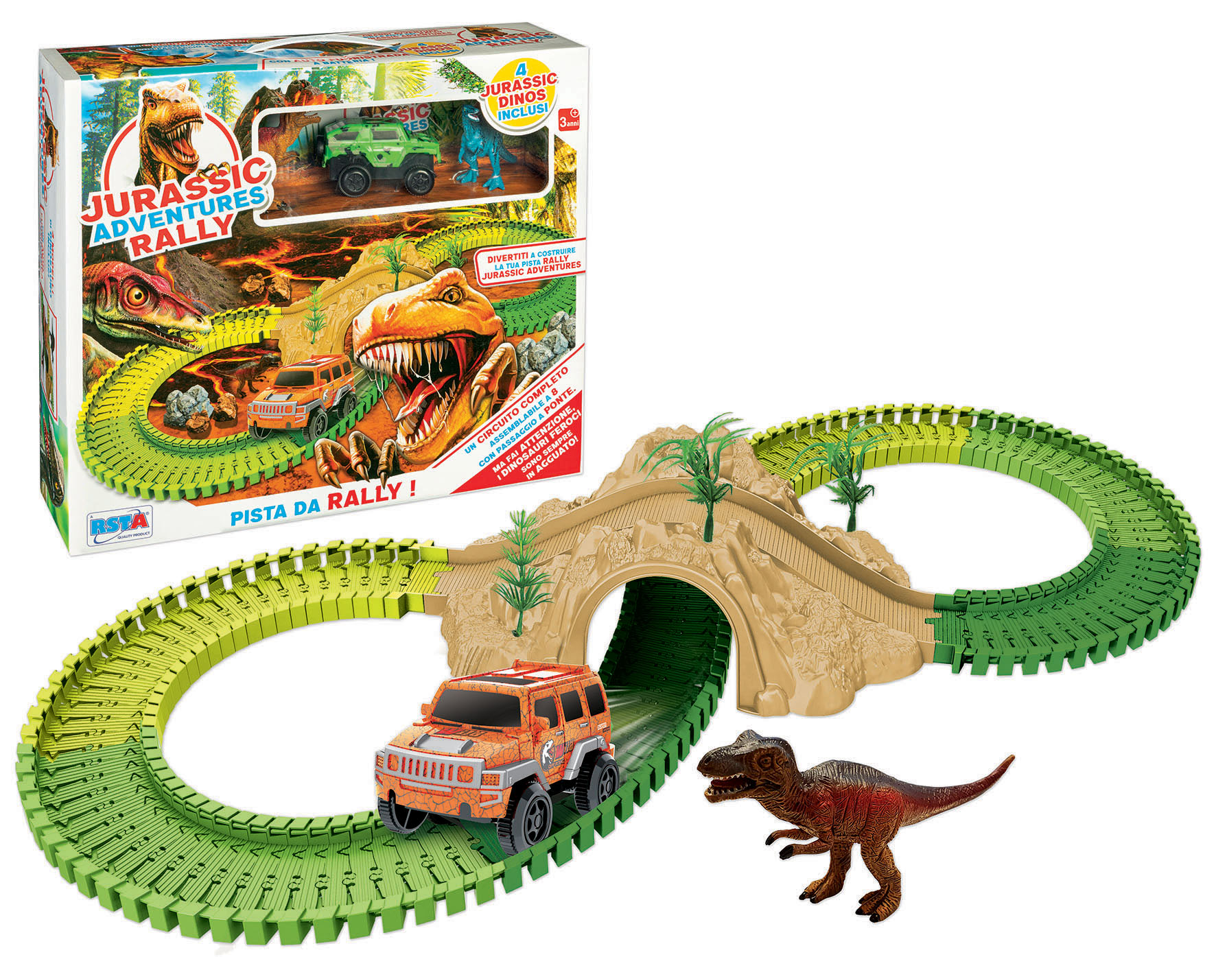 b3972f06264dc731471b7ef3153351d9 Rstoys Pista Jurassic Adventure con Pick up e Dinosauri - immagine 1