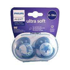 b49c1a84e30f3fbc4cb0ff7bfbf9c0d5 Avent 2 Succhietti Ultra Soft 6-18m Maschio Balena - immagine 1