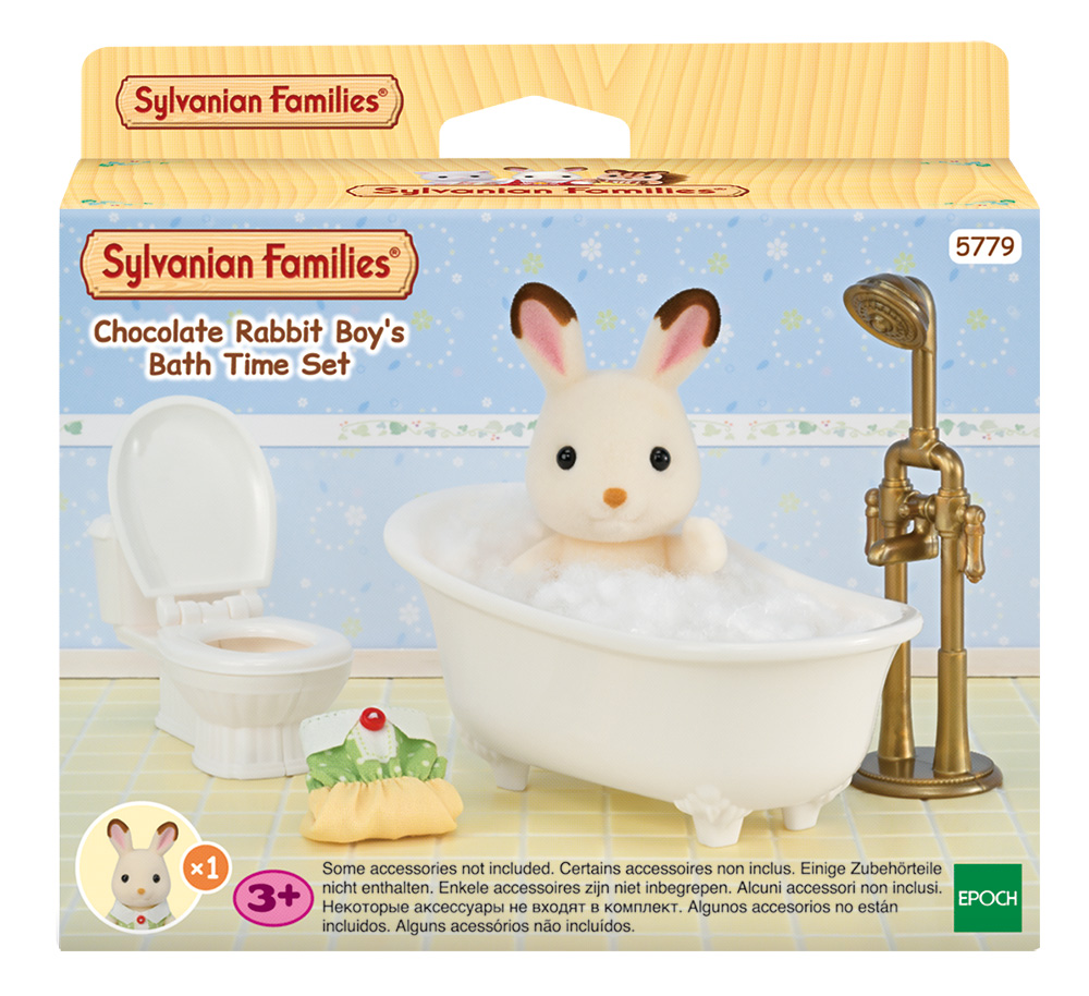 b7679bdab17b56a1d5ff750f5a6f2b48 Sylvanian Families Set da Bagno di Bebè Coniglio Cioccolato - immagine 1