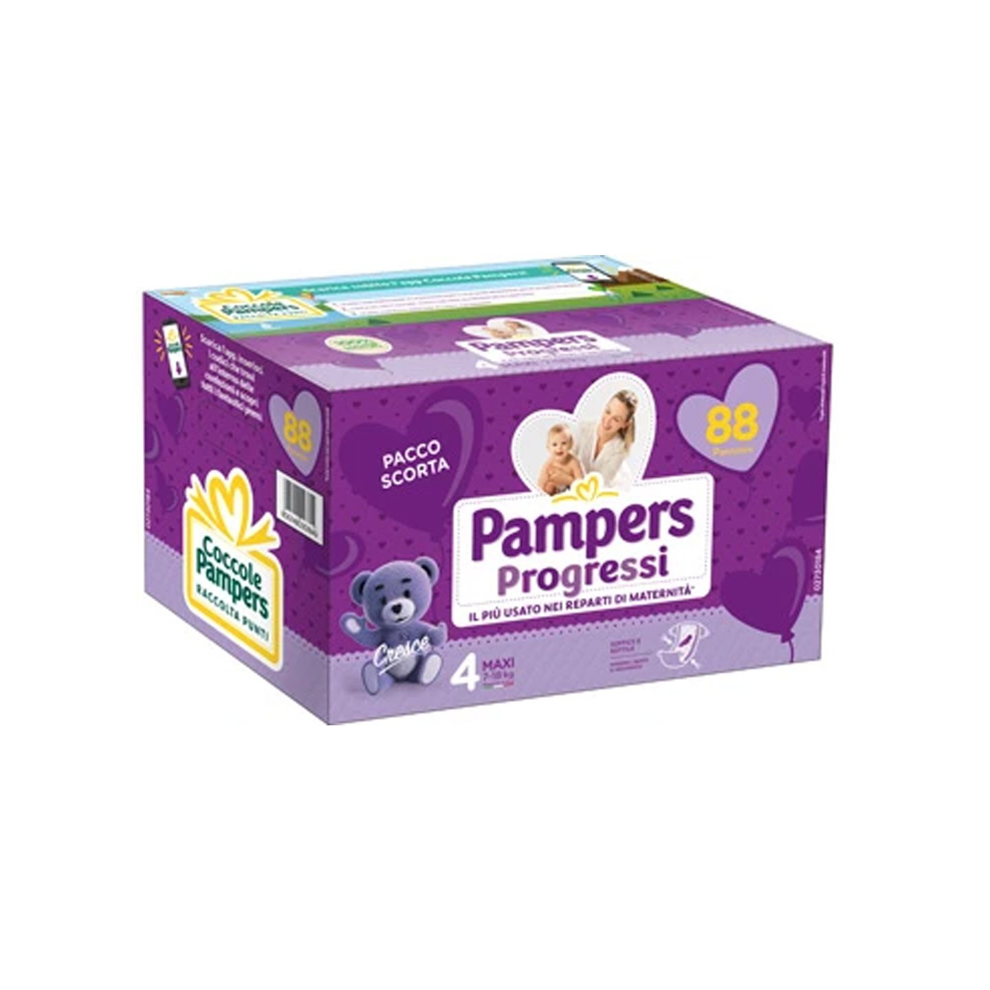 b82223c3247e99073b03e1e1fa9c76d5 Pampers Quadri Progressi MAXI 88 pz - immagine 1