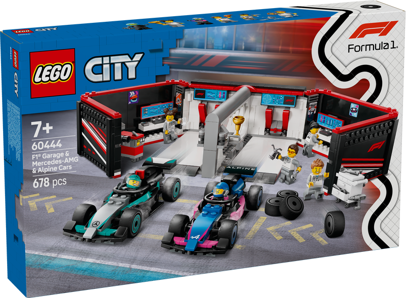 bb4b4ad528655d1ff10b6c1564650058 Lego City Formula 1 Garage con monoposto Mercedes-AMG e Alpine F1 - immagine 1