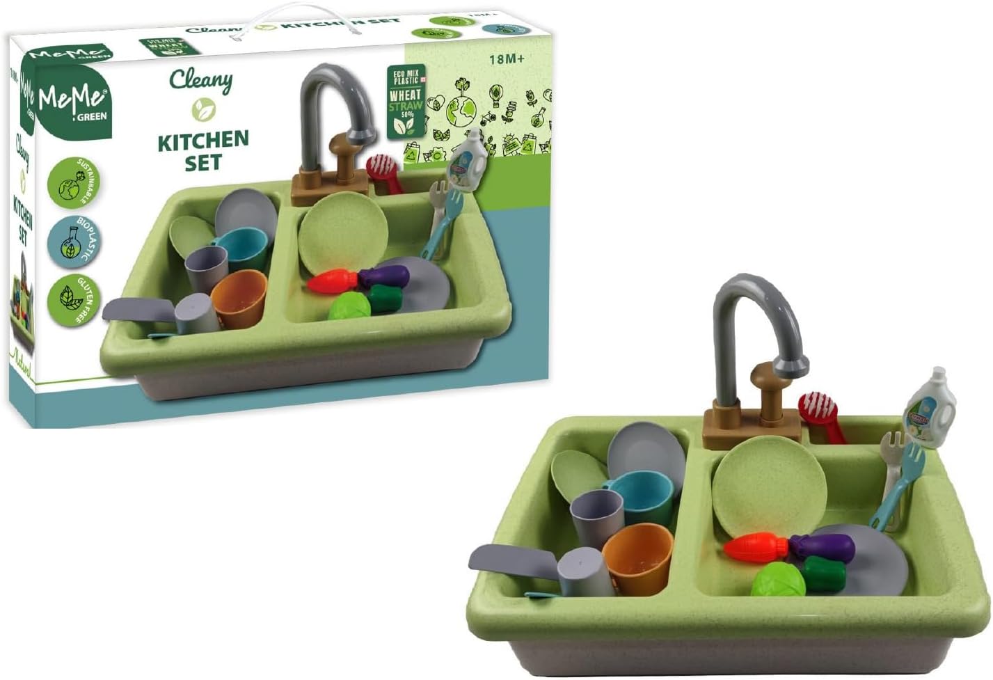 beafc4ac8ce3a6a9a5afc9d11aa408e7 Me Me Green Cleany Lavabo con Accessori - immagine 1