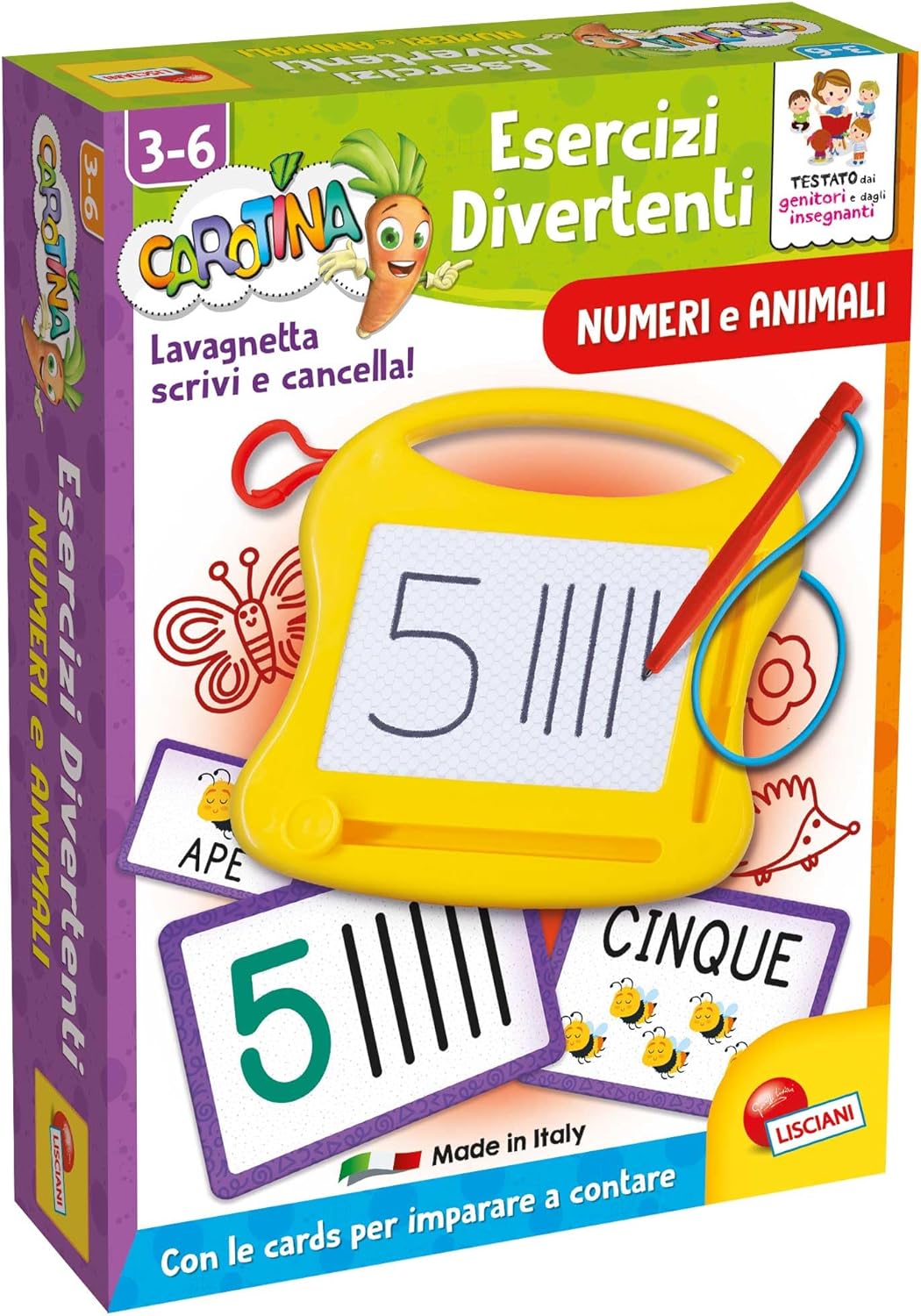 c577bd96f62805bb7b84760f9fcd27cd Lisciani Carotina Esercizi Divertenti - Numeri e Animali - immagine 1