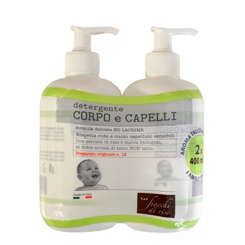 c7db2216a98d9016bf646c5adcf27d58 FIOCCHI DI RISO BIPACCO DETERGENTE CORPO CAPELLI TALCO - immagine 1