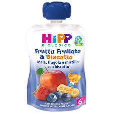c9ab2cec20a17ebc45cb91e486c2e728 Hipp Frutta Frullata & Bisc. Mela Fragola Mirt. Bisc - immagine 1
