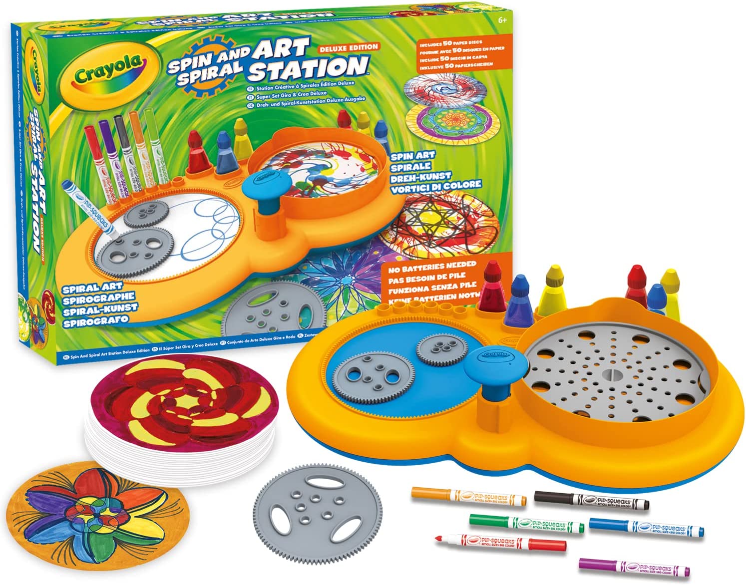 ce15e03de2f40f3d0f0768b0e7e95574 Crayola Spin & Spiral Art Station - Super Set Gira & Crea - immagine 1