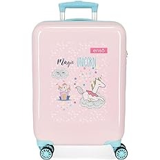 ce1ae22797e25844672a61ee8239397a Trolley Rigido ABS 55cm 4 ruote Enso Unicorno Rosa - immagine 1
