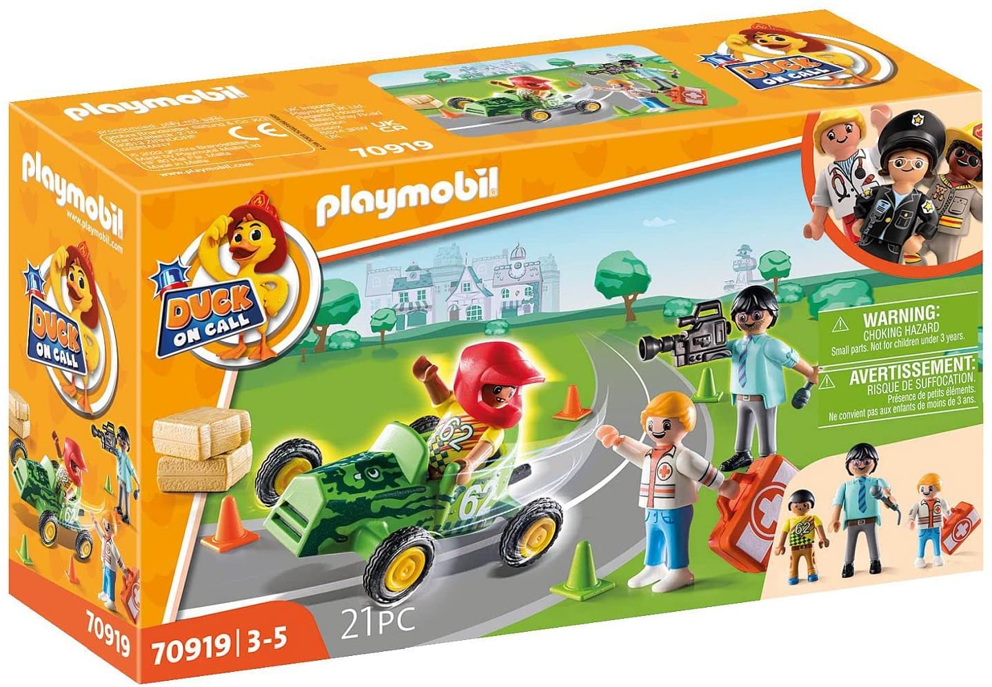 cec920f2d16ce96cb7e331c78e866469 *Playmobil Duck on Call Ambulanza in Azione. Soccorso del Pilota da Corsa! - immagine 1