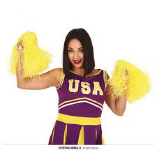 d75f07fe60b311a92d28b1c12a1a2871 Guirca Coppia 2 Pom Pom da Cheerleader Gialli gr 80 - immagine 1