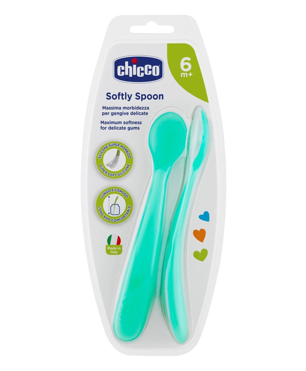 d8f71dcf20fba43f8702c35e3fa638a1 CHICCO CUCCHIAIO SILICONE MASCHILE BI-PACK 6M+ - immagine 1
