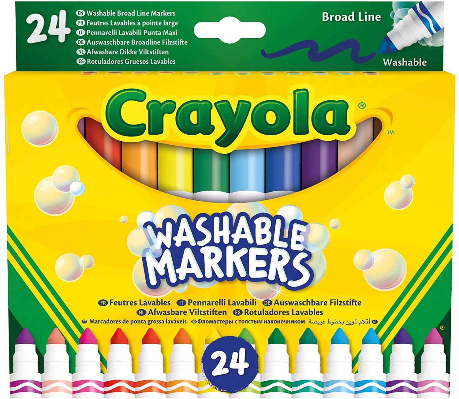 d9b9cd19d58ae4dd00bebac885955cd6 Crayola 24 Pennarelli Punta Maxi Lavabili - immagine 1