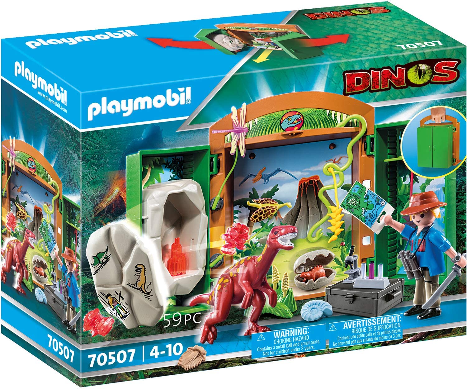 dad7a58db7e7c816567298885d52cd57 PLAYMOBIL PLAY BOX "ARCHEOLOGO CON UOVO DI DINOSAURO" - immagine 1