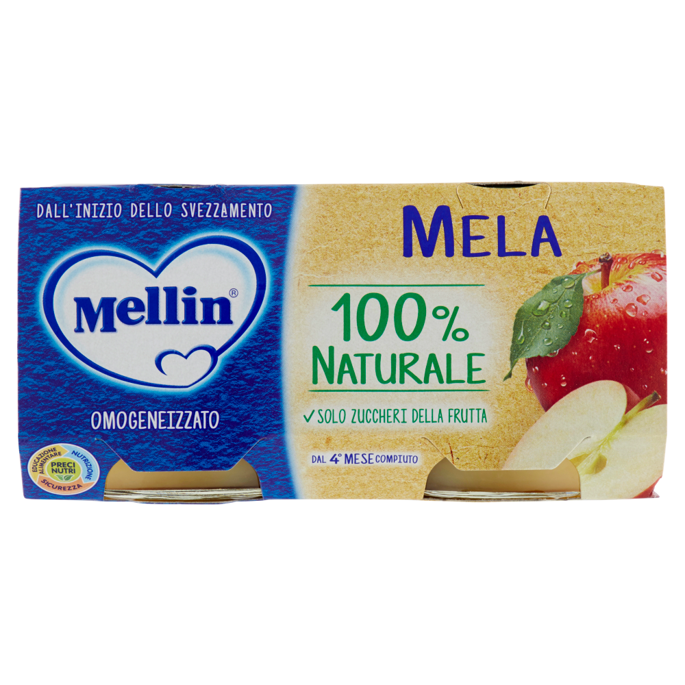 dc23e1166f8be0ef87b969c5299768de Mellin Omogeneizzato Mela Gr.100x2 - immagine 1