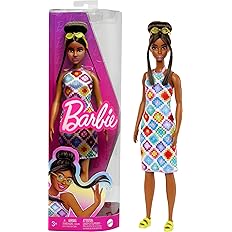 dea59ac6a648f505d1feb43e77b1c048 Barbie Fashionistas 210 Vestito Quadri Afro - immagine 1