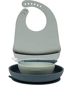 decc80a89060c62f2c67ef10af6e7aeb Nattou Set Pappa 4 pz. Verde con Bavaglino - immagine 1