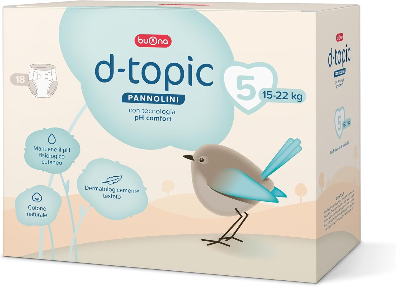 dfbc408f5f6a7889a1505eead7fba444 D-Topic Pannolino Taglia 5 15-22 Kg pz.18 - immagine 1