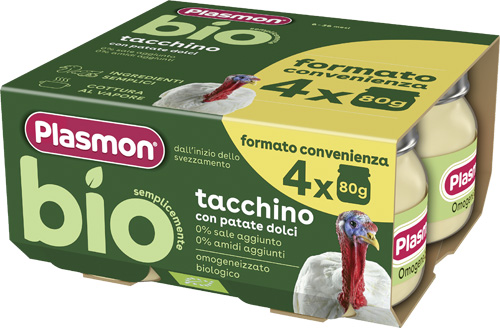 e04fb169d3d4b0dd9e24c1e39d654837 Plasmon Bio Omogeneizzato 4x80 gr Tacchino - immagine 1