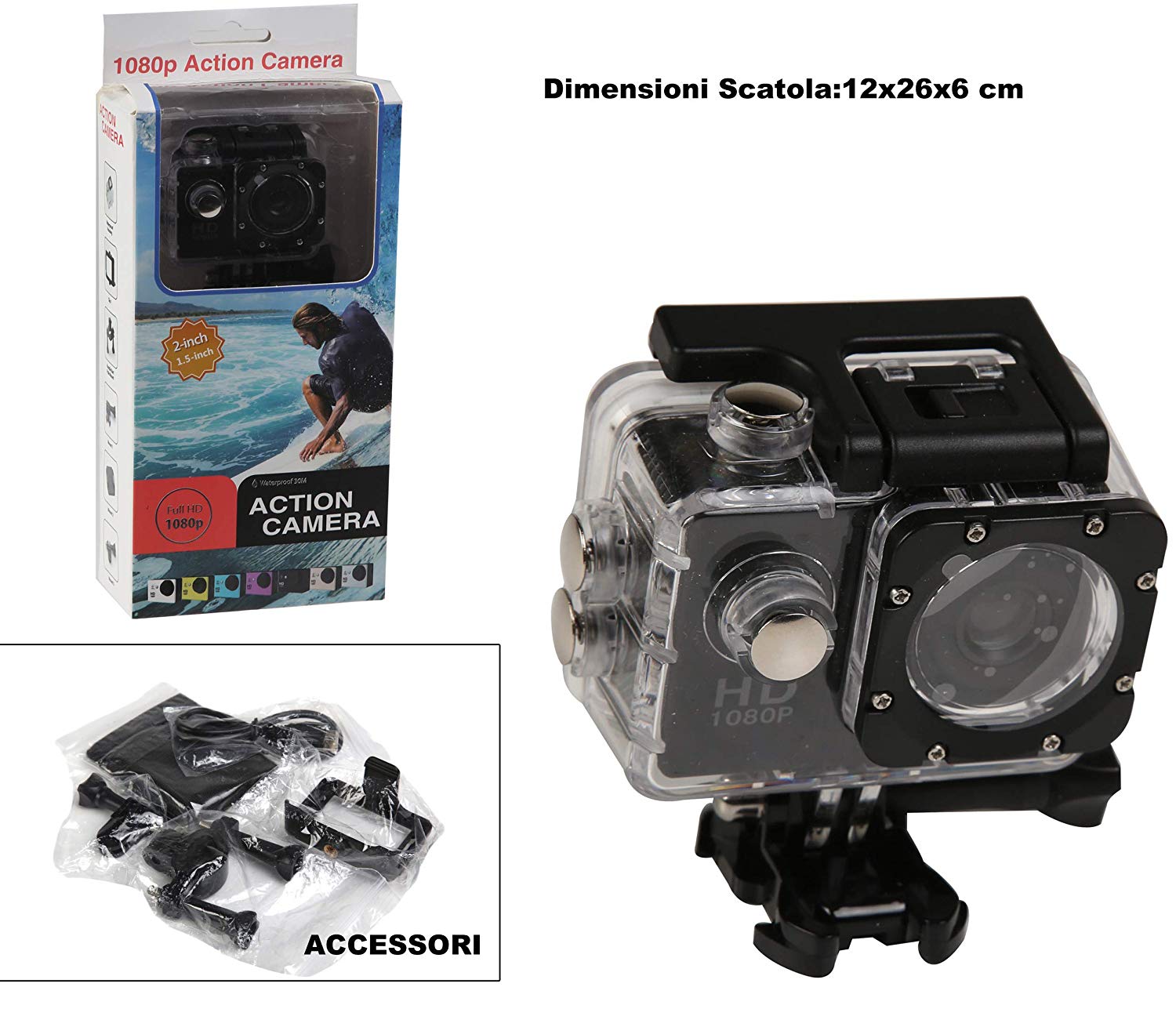e151494eab17b80aaf78939c1206cc99 *Action Camera con Accessori - immagine 1