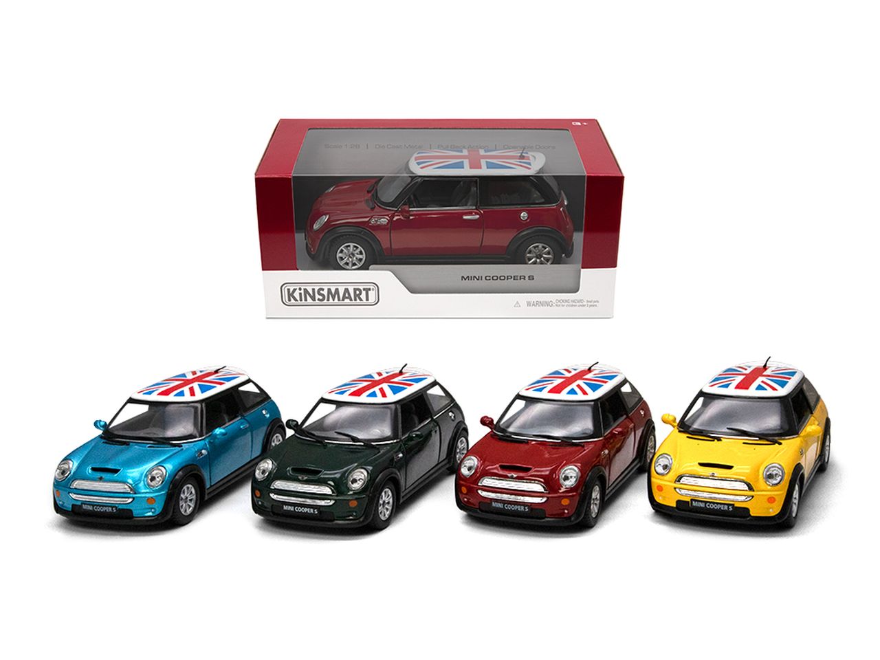 e50326b64c824cb862b80af398cea732 Kinsmart Mini Cooper con bandiera inglese - immagine 1