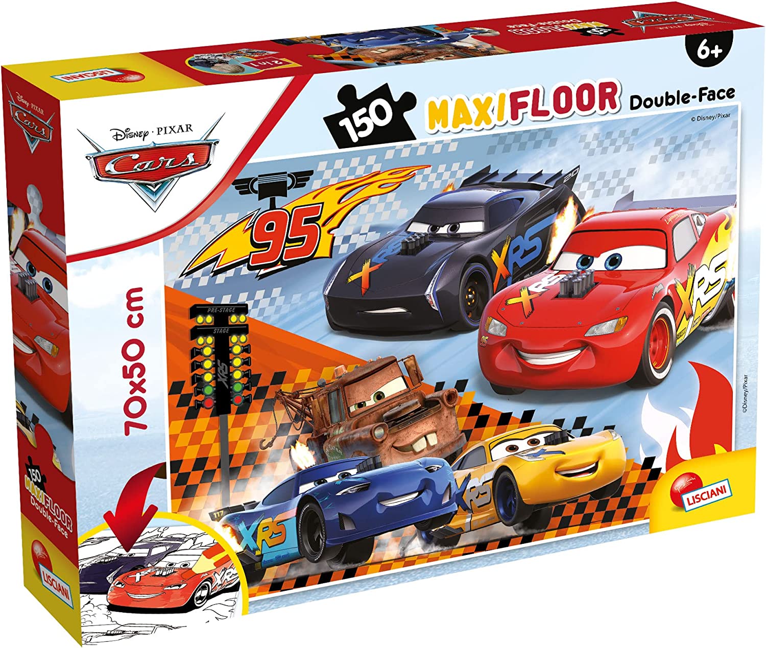 e8022fd6ec1444fe696b520d59665312 Puzzle Lisciani Double Face MAXI 150 PZ. Cars - immagine 1