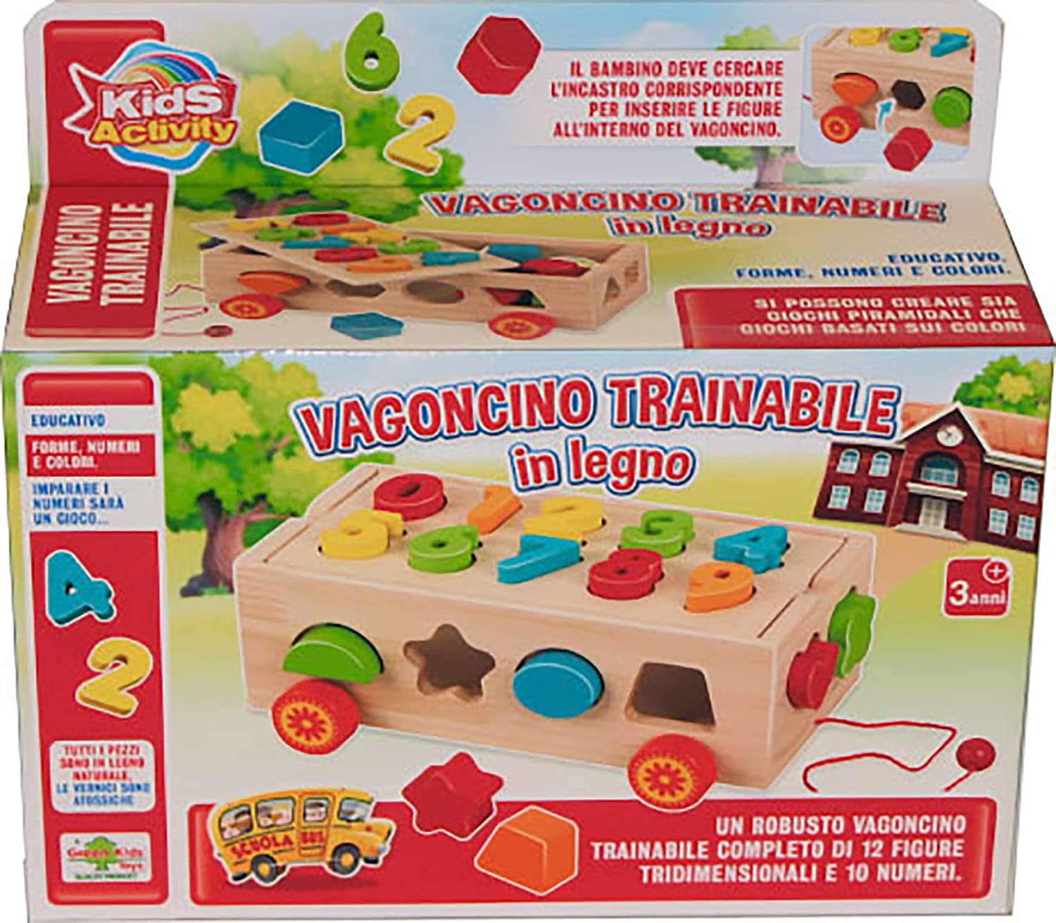 e81bef01c5e02bfa6411fda551c051e3 Rsta Vagoncino Traino in Legno con 12 inserti - immagine 1