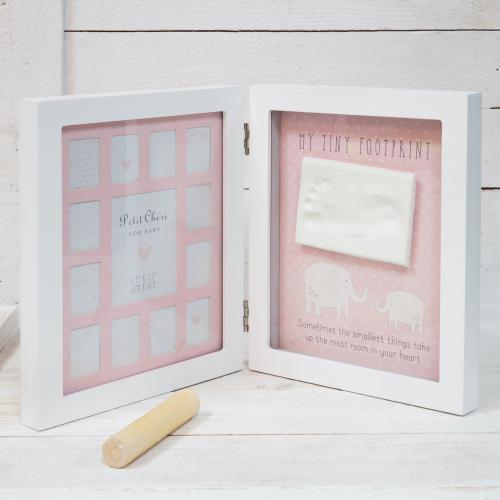 eb7523774803c7f4453ec5fdd9006e7d Cornice Portafoto Ricordi Primo Anno con impronta Rosa - immagine 1