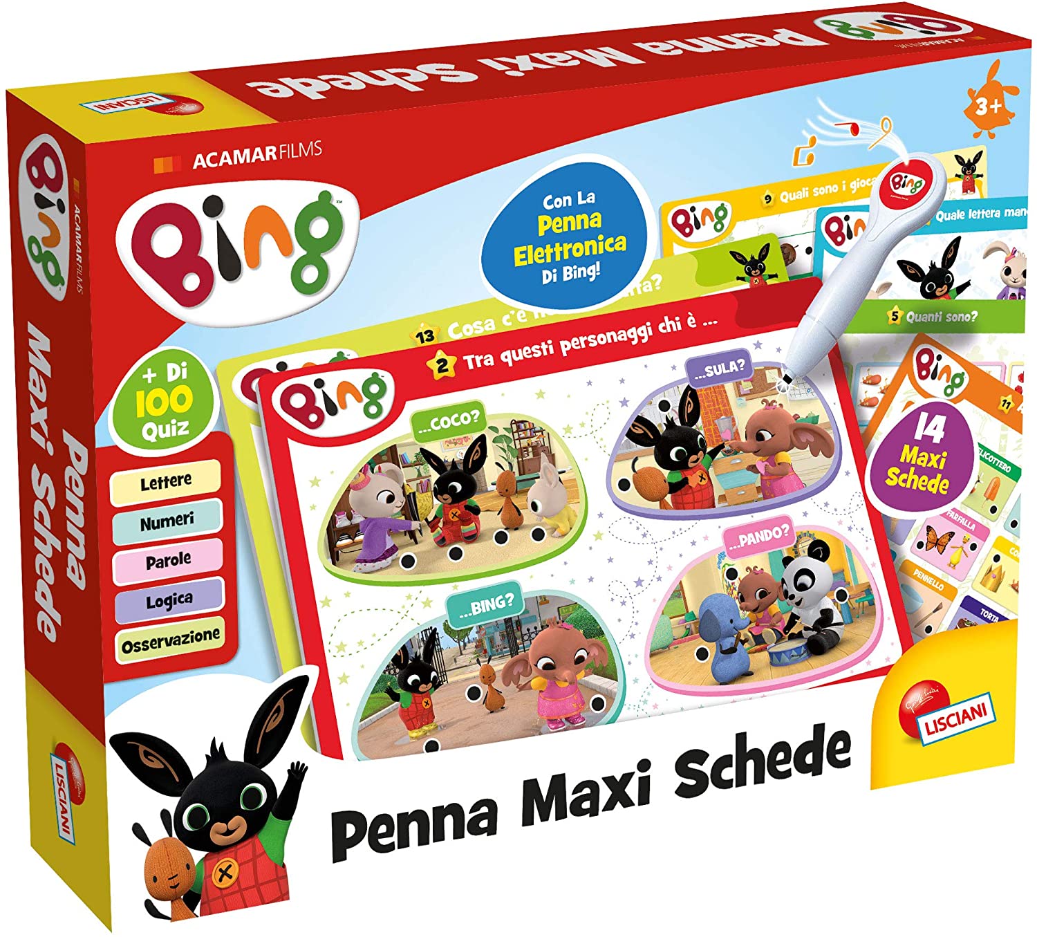 f188779a6143a326205b92d7d6d3eeb4 Lisciani Bing Penna Maxi Schede - immagine 1