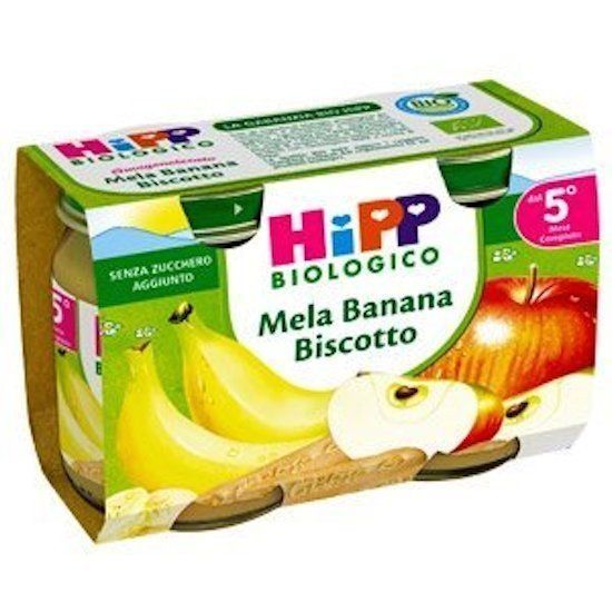 f1b0ef88941950908f35eb690fe688e7 Hipp Merenda di Frutta gr.125x2 Mela Banana e Biscotto - immagine 1