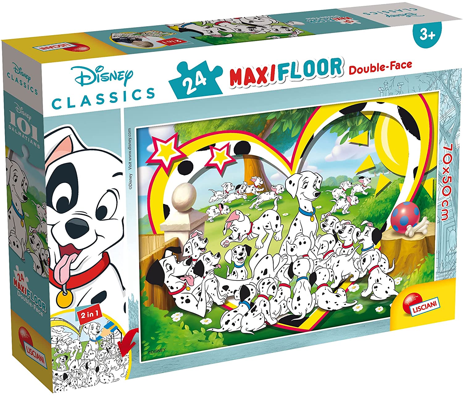 f5ae68e7ed6710a186fcb29ba1dd35cc Puzzle Lisciani Double Face MAXI 24 pz Carica dei 101 - immagine 1