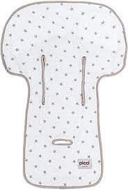 f927236293238dd8f3425dd69ea9feab Picci Copriseggiolone in Spuna Cotone 100% - Bianco/Stelle Sabbia - immagine 1