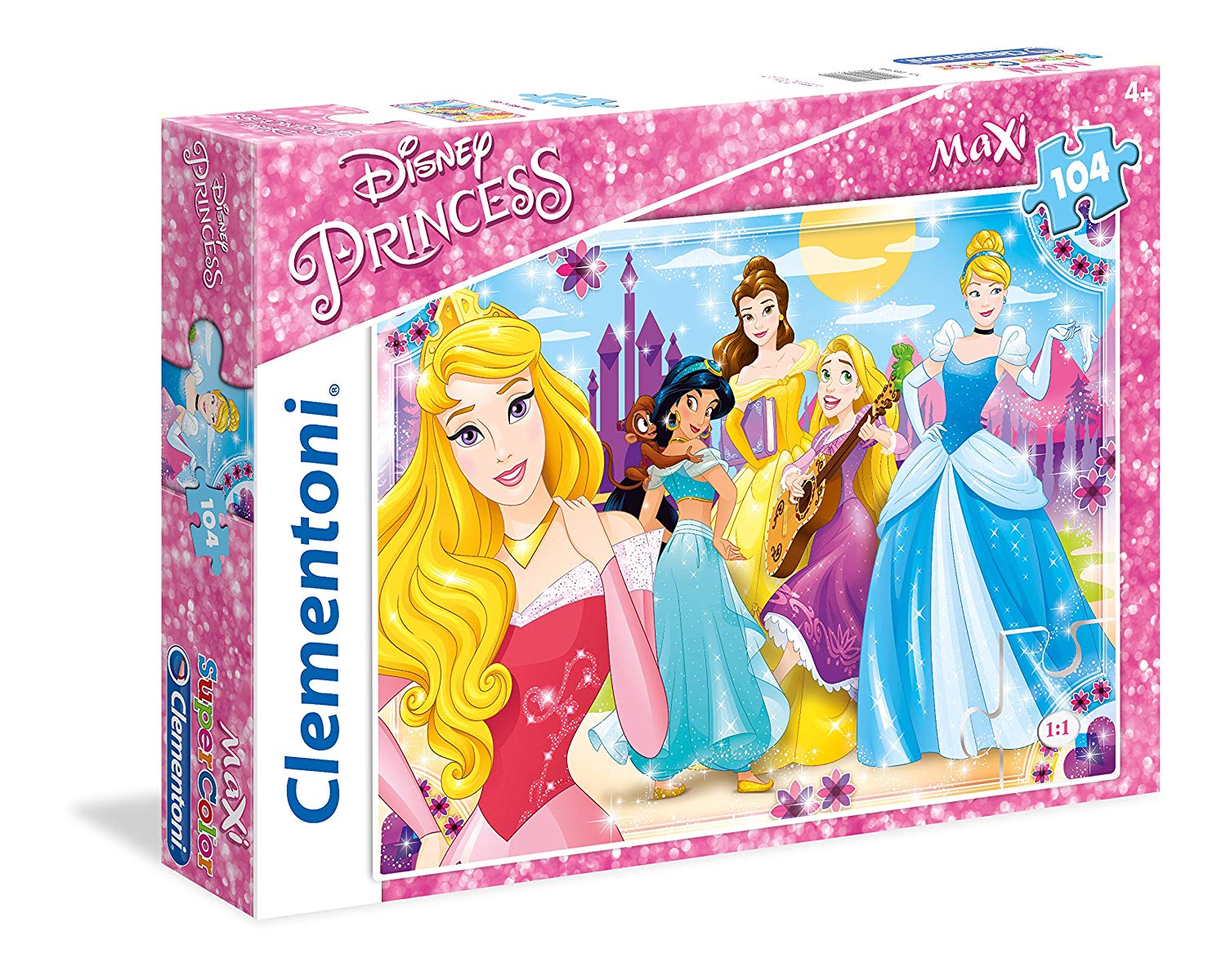 fa285d2c1b628fe6f42baf89c6e3789c Clementoni Puzzle 104 pz. Maxi Disney Princess - immagine 1