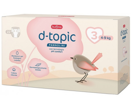 fa6fce561e25a27c11b7a2bfb06ee66b D-Topic Pannolino Taglia 3 4-9 Kg pz.22 - immagine 1