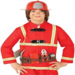 Guirca Set Vigile del Fuoco con Casco e cintura con gli attrezzi