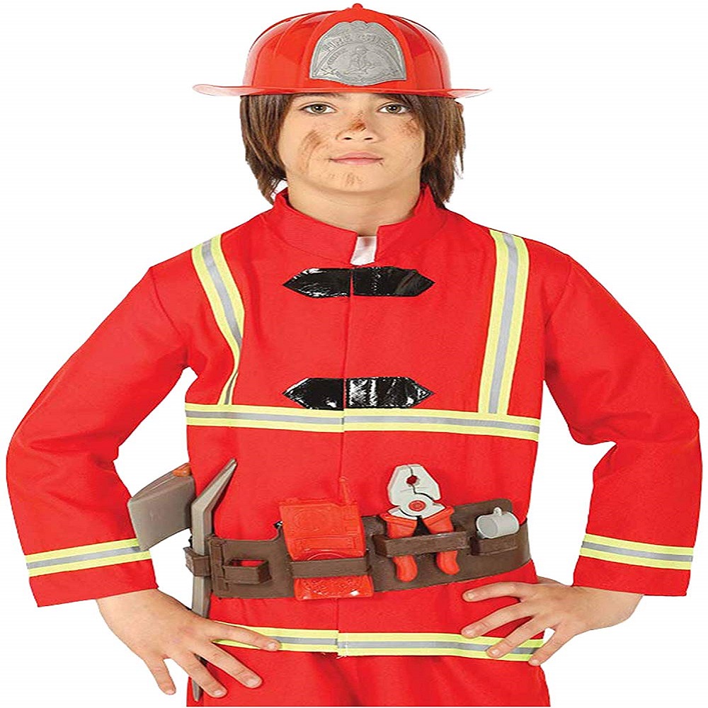 fcef8aee223d46b5fe7599f33d7f75ce Guirca Set Vigile del Fuoco con Casco e cintura con gli attrezzi - immagine 1
