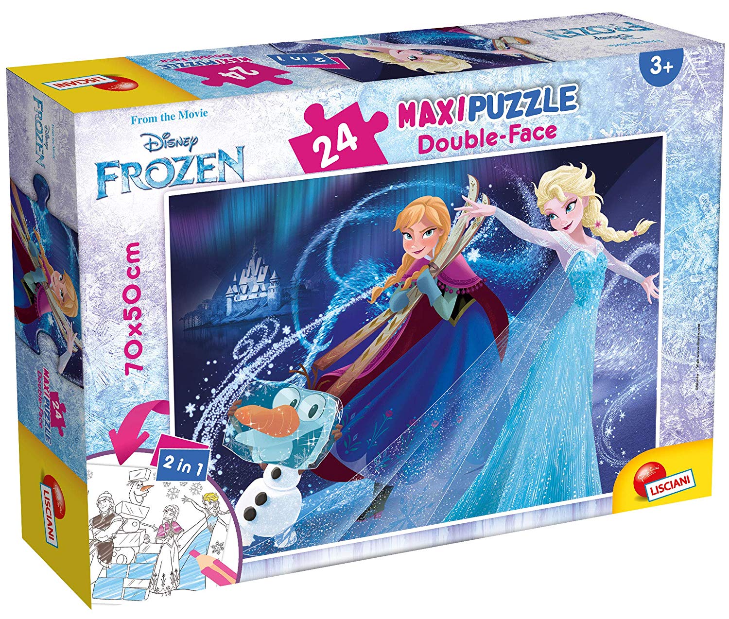 fddde96415da42cfd3564eec90224f10 Puzzle Lisciani Double Face MAXI 24 pz Disney Frozen - immagine 1