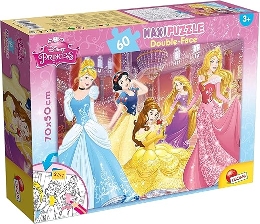 1b86f3191c6a56e6b3ce5dc8d9fd59c9 Puzzle Lisciani Double Face MAXI 60 PZ. Disney Princess - immagine 1